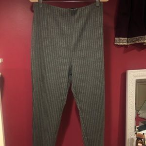 Grey Leggings with white stripes